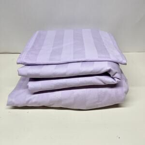 Charter Club Purple Damask Stripe Twin Size Sheet Set